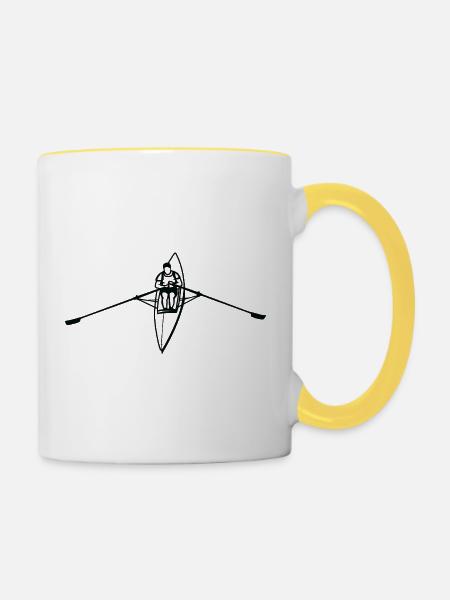 Ruderboot - Tasse zweifarbig - Weiß/Gelb