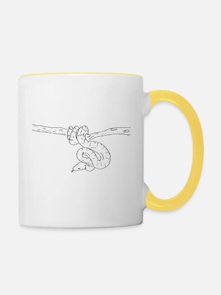 Snake (b&w) - Tasse zweifarbig - Weiß/Gelb
