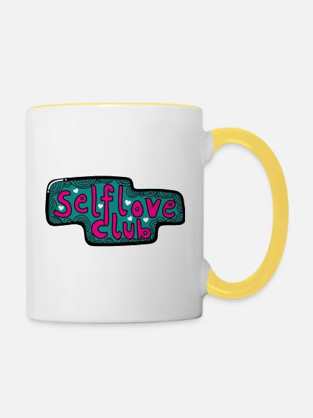 Selflove-Club - Tasse zweifarbig - Weiß/Gelb
