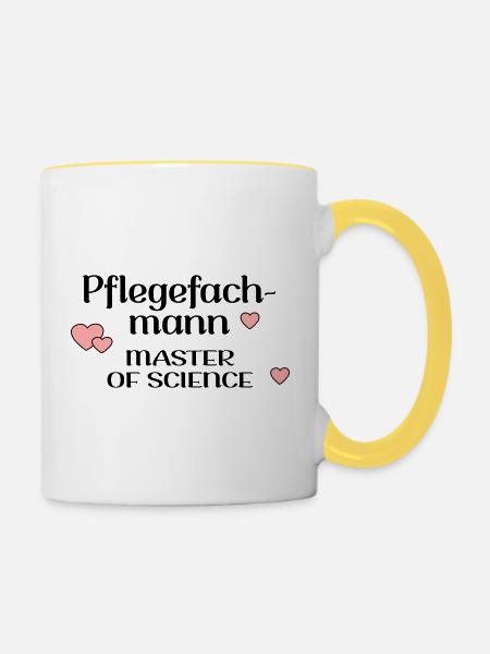 STUDIUM PFLEGE PFLEGEFACHMANN - Tasse zweifarbig - Weiß/Gelb