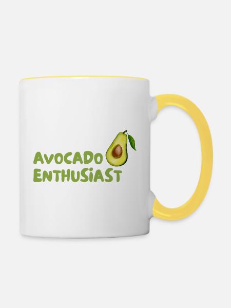 Avocado Enthusiast Design - Tasse zweifarbig - Weiß/Gelb