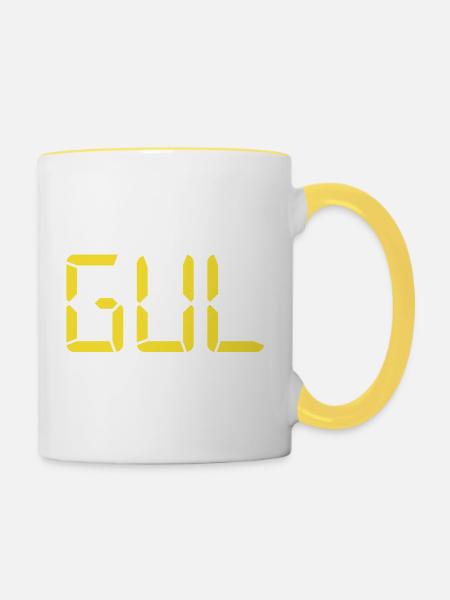 Gelb – LCD - Tasse zweifarbig - Weiß/Gelb