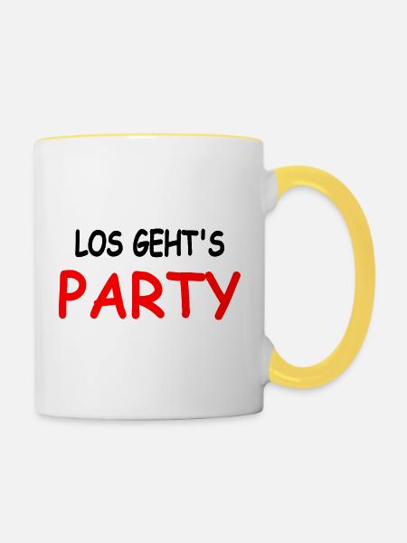 Party - Tasse zweifarbig - Weiß/Gelb