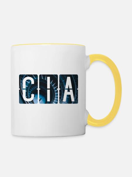 Roma CIampino Aeroporto CIA - Tasse zweifarbig - Weiß/Gelb
