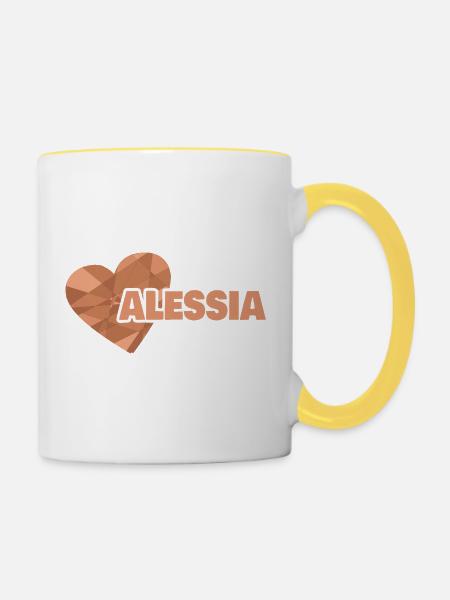 Alessia - Tasse zweifarbig - Weiß/Gelb