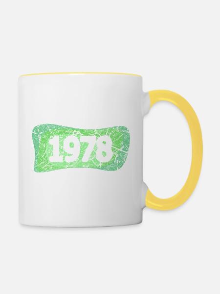 Kratzer 1978 - Tasse zweifarbig - Weiß/Gelb