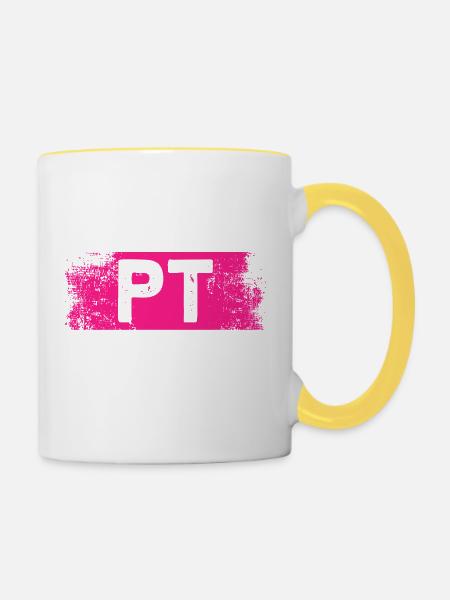 Thysical therapy PT Physiotherapie Physiotherapeut - Tasse zweifarbig - Weiß/Gelb