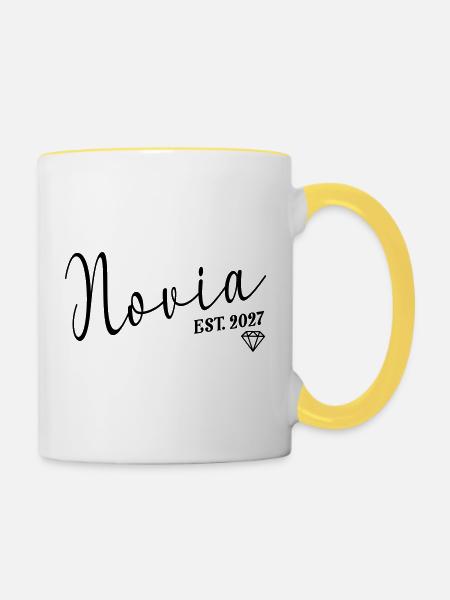 Spanische Braut 2027 - Tasse zweifarbig - Weiß/Gelb