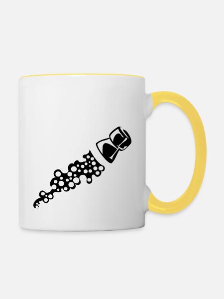 plopp - Tasse zweifarbig - Weiß/Gelb