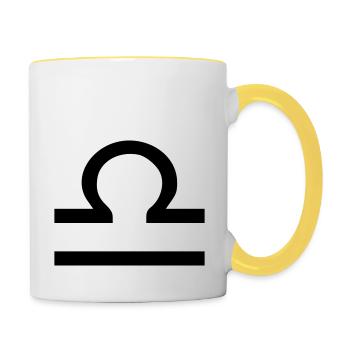 waage - Tasse zweifarbig - Weiß/Gelb - Rechts