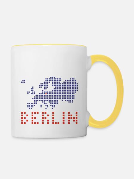 Berlin - Tasse zweifarbig - Weiß/Gelb