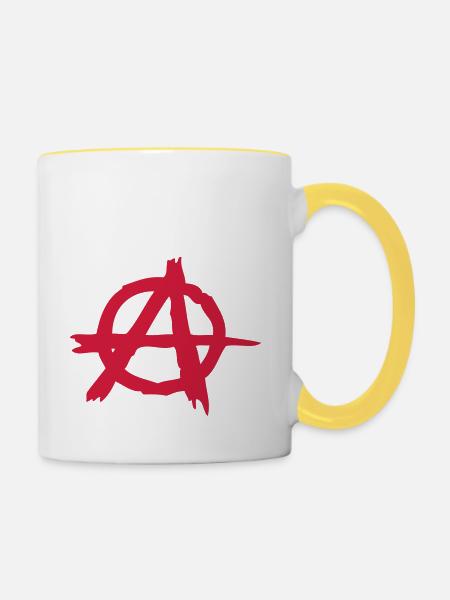 Anarchy - Tasse zweifarbig - Weiß/Gelb
