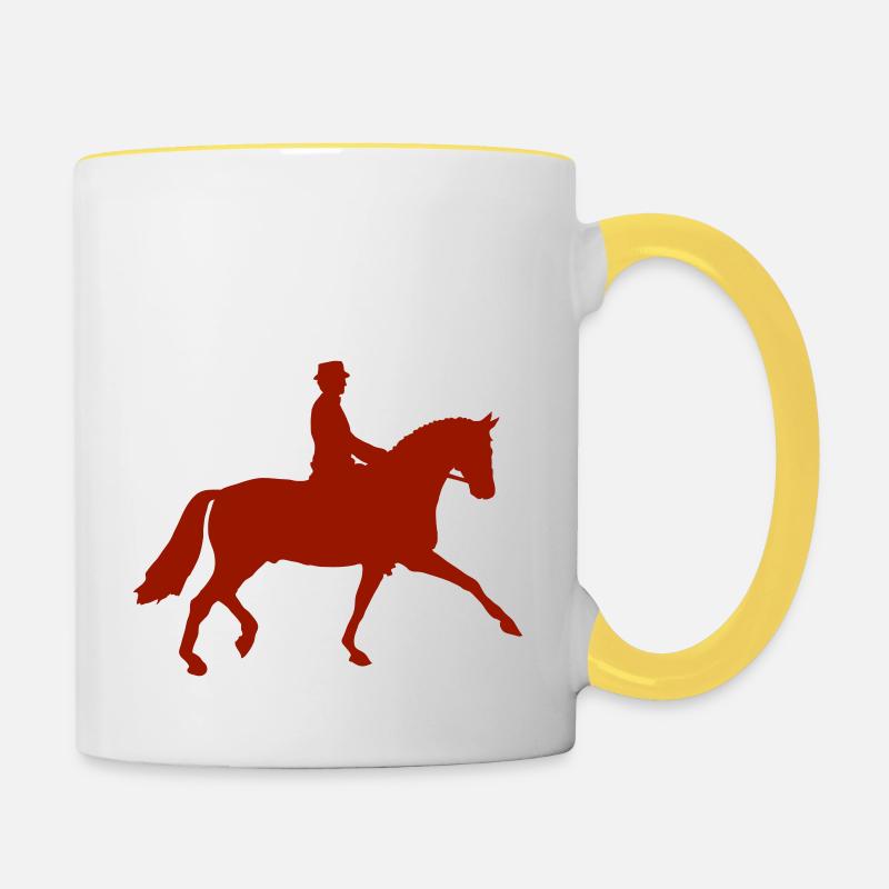 Reiter - Tasse zweifarbig - Weiß/Gelb
