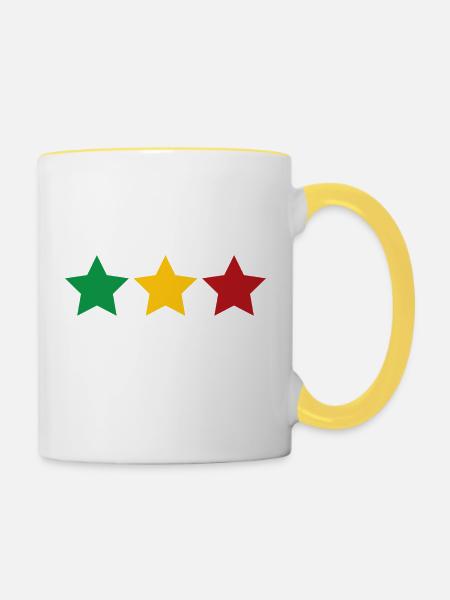 Benin - Tasse zweifarbig - Weiß/Gelb