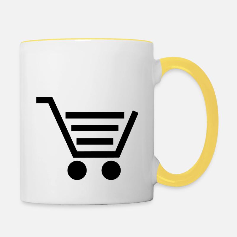 Einkaufswagen Kinderwagen - Mug contrasté - blanc/jaune