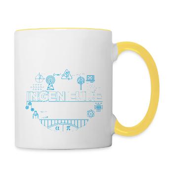 Ingenieur Philosophie Wissenschaft - Tasse zweifarbig - Weiß/Gelb - Rechts