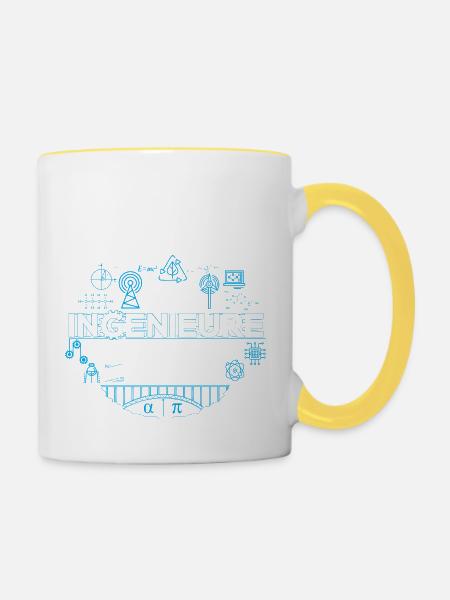 Ingenieur Philosophie Wissenschaft - Tasse zweifarbig - Weiß/Gelb