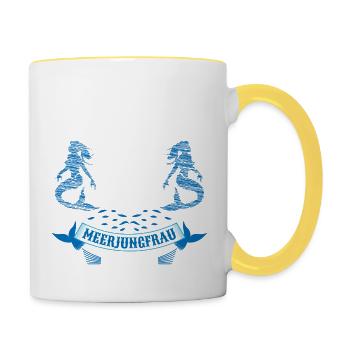 Meerjungfrau - Tasse zweifarbig - Weiß/Gelb - Rechts