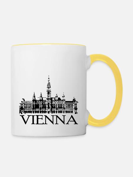 vienna - Tasse zweifarbig - Weiß/Gelb