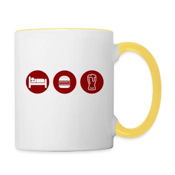 Triathlète humour cadeau - Mug contrasté - blanc/jaune - Droite