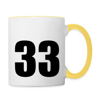 33 - Contrasting Mug - white/yellow - Right