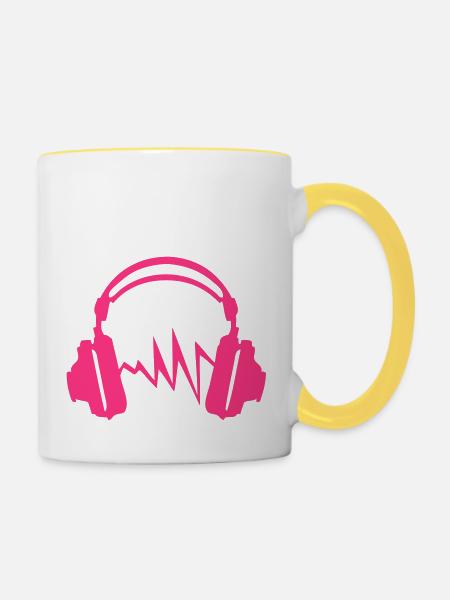 Equalizer Audio-Musik-Kopfhörer DJ zik20 - Tasse zweifarbig - Weiß/Gelb