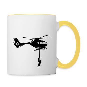 taubergung ec135 - Tasse zweifarbig - Weiß/Gelb - Rechts