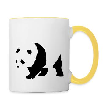 Panda For Love - Mug contrasté - blanc/jaune - Droite