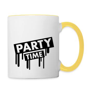 party_time_graffiti - Contrasting Mug - white/yellow - Right