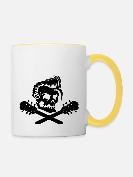 gitarre - Tasse zweifarbig - Weiß/Gelb