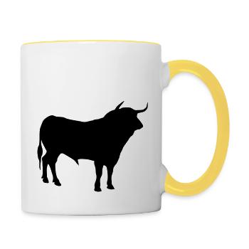toro 2 - Mug contrasté - blanc/jaune - Droite