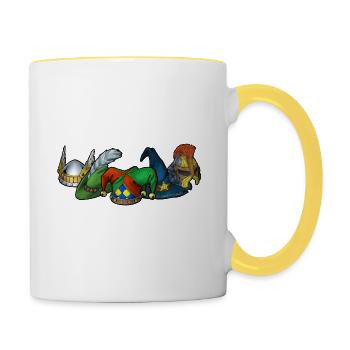 5 Hüte - Tasse zweifarbig - Weiß/Gelb - Rechts