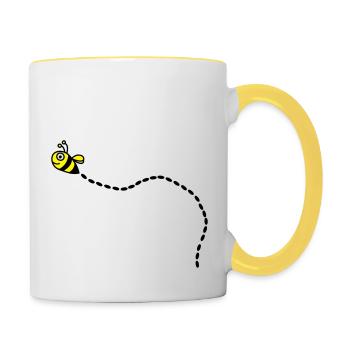 biene2 - Tasse zweifarbig - Weiß/Gelb - Rechts