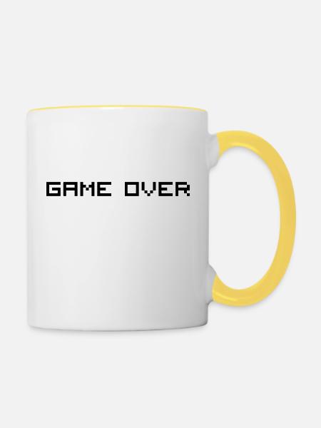 Game Over - Tasse zweifarbig - Weiß/Gelb