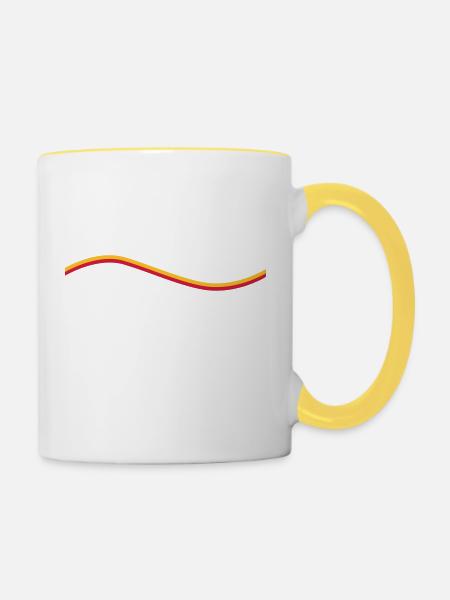 Welle - Tasse zweifarbig - Weiß/Gelb