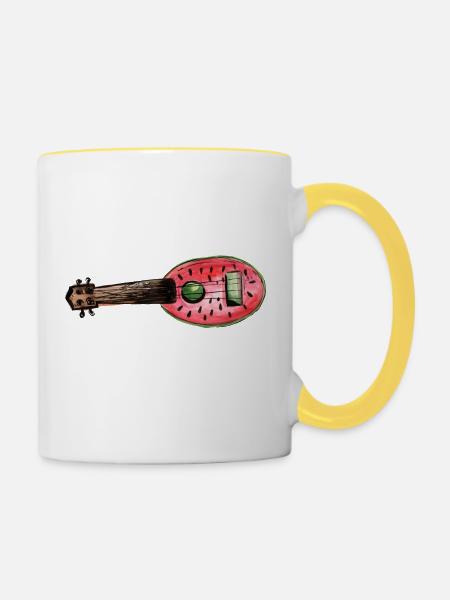 Wassermelone - Tasse zweifarbig - Weiß/Gelb