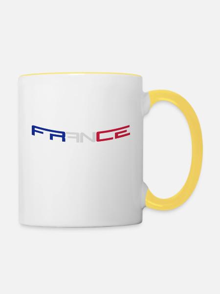 France - Tasse zweifarbig - Weiß/Gelb