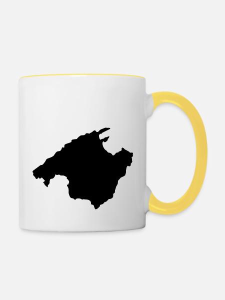 malle - Tasse zweifarbig - Weiß/Gelb