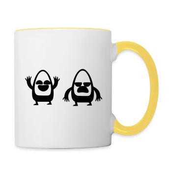 Laugh cry - Contrasting Mug - white/yellow - Right