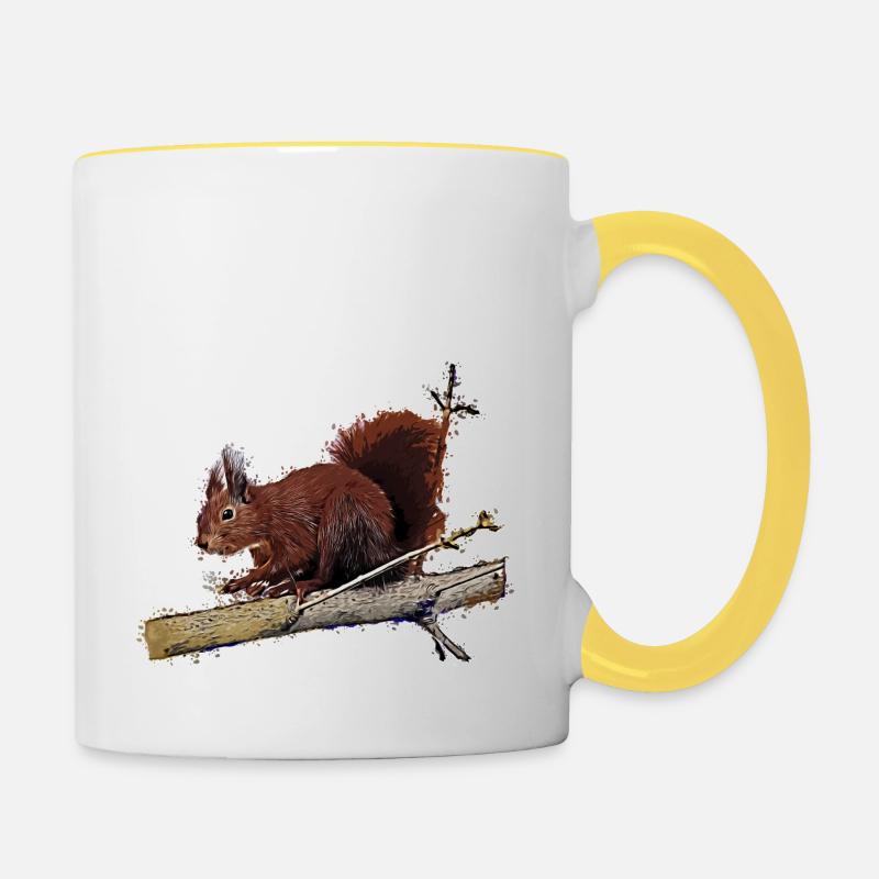 squirrel - Contrasting Mug - white/yellow