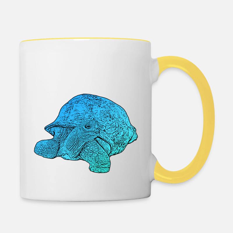 giant tortoise - Contrasting Mug - white/yellow