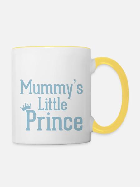 Mummy's Prince - Tasse zweifarbig - Weiß/Gelb