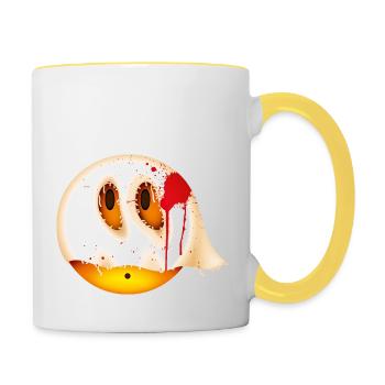 Smiley Glossy Bloody Ghost - Tasse zweifarbig - Weiß/Gelb - Rechts