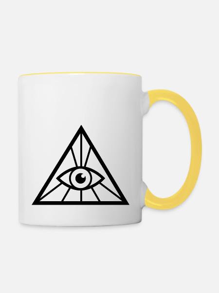 Auge - Tasse zweifarbig - Weiß/Gelb