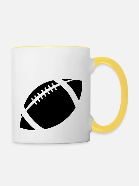 football - Tasse zweifarbig - Weiß/Gelb