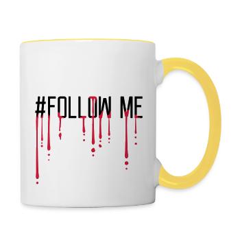 Follow Me Blut - Tasse zweifarbig - Weiß/Gelb - Rechts
