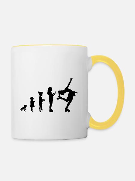 Evolution roller skating 2 - Tasse zweifarbig - Weiß/Gelb