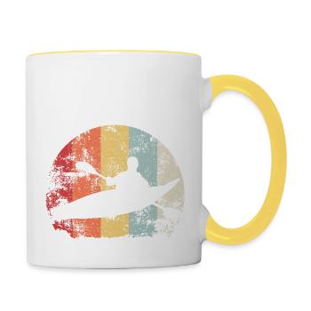 Kayaking Retro - Contrasting Mug - white/yellow - Right