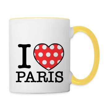 I Love Paris | I Heart Paris - Contrasting Mug - white/yellow - Right