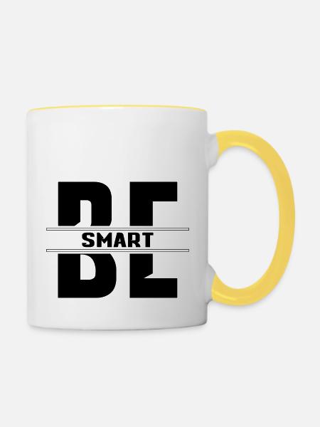 Be smart - Tasse zweifarbig - Weiß/Gelb